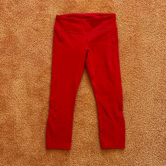 Lululemon Pace Rival Crop 22" Luxtreme Dark Red Mid-Rise Running Leggings 6 - Picture 2 of 12
